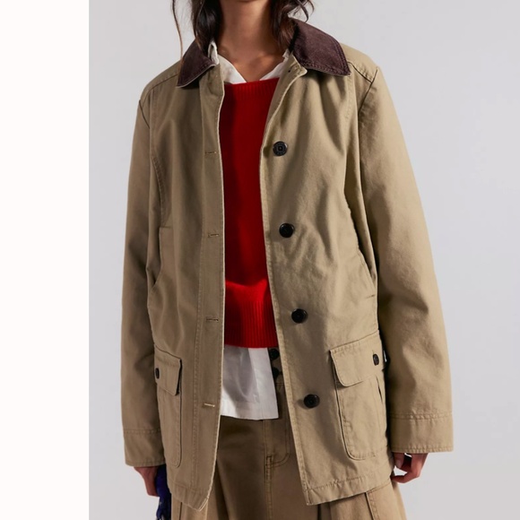 L.L. Bean Women's Adirondack Flannel-Lined Barn Coat in Dark Khaki, Size XS - Picture 1 of 15